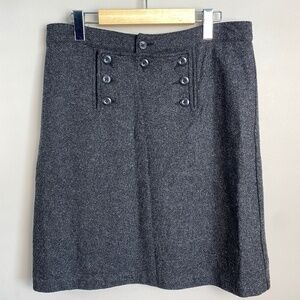 Old Navy Women's Wool Blend‎ Low Waist Lined Skirt Size 8 Button Flap Front Vtg